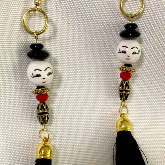 Colorful Tassel Girl Earrings - Picture 2 of 4